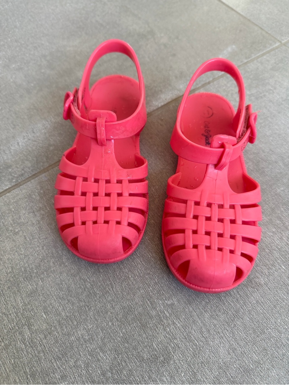 Cat & Jack Bright Pink Jelly Fisherman Sandals